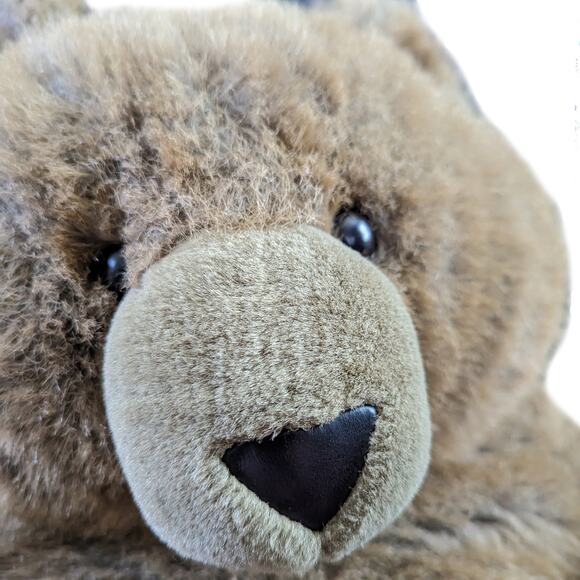 Vintage Dan-Dee Jumbo Brown Teddy Bear Plush 26" Huge Leather Nose Lovey VTG - Picture 6 of 10